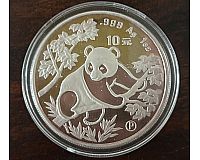China - 10 Yuan Panda 1992 - 1oz Silber Privy Mark Olympia Fackel
